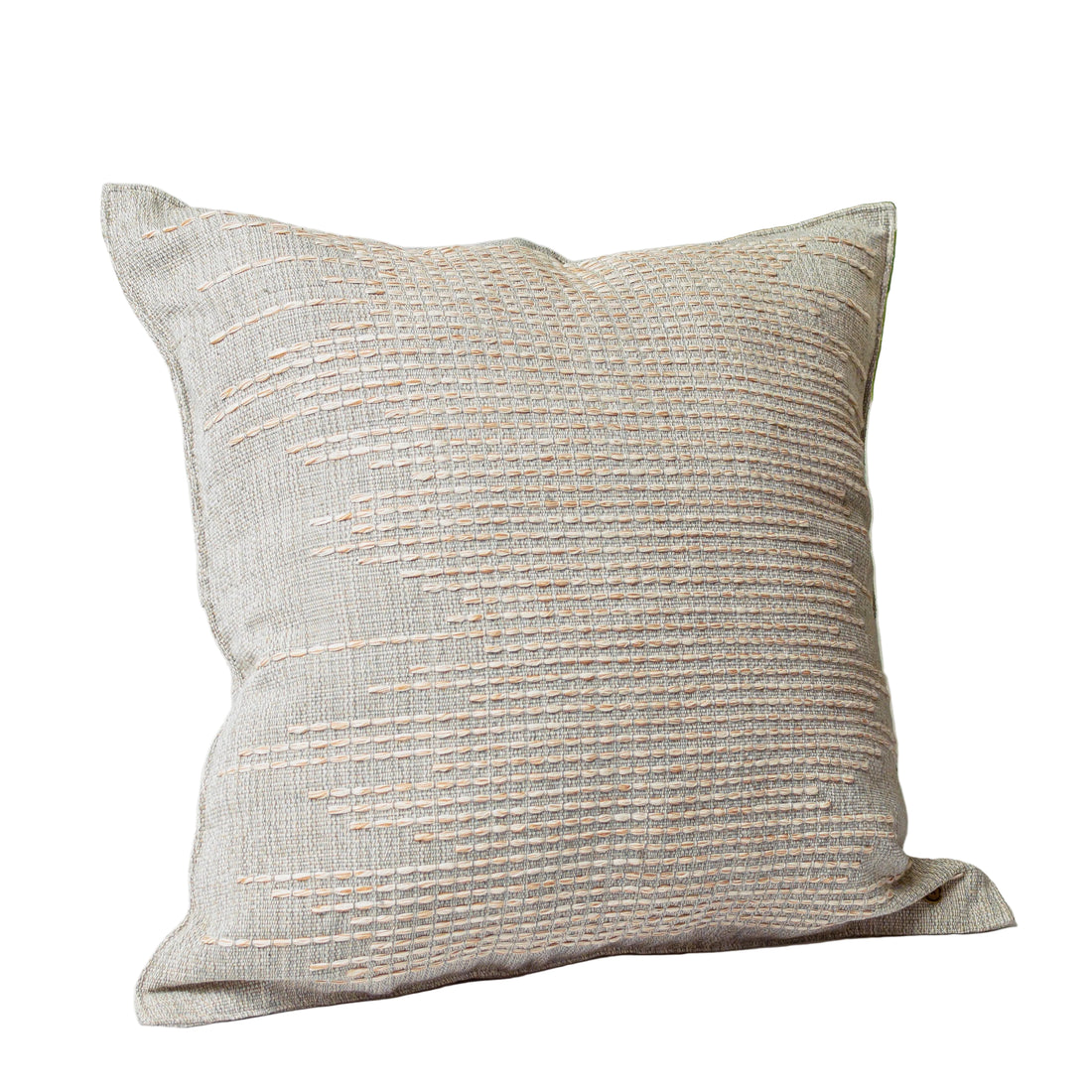 Meander Pillow Cover - Grey w/ Bone and Cocoa
