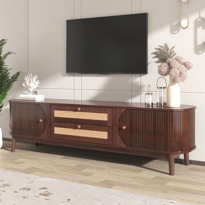 Modern Mid Century Rattan TV Stand