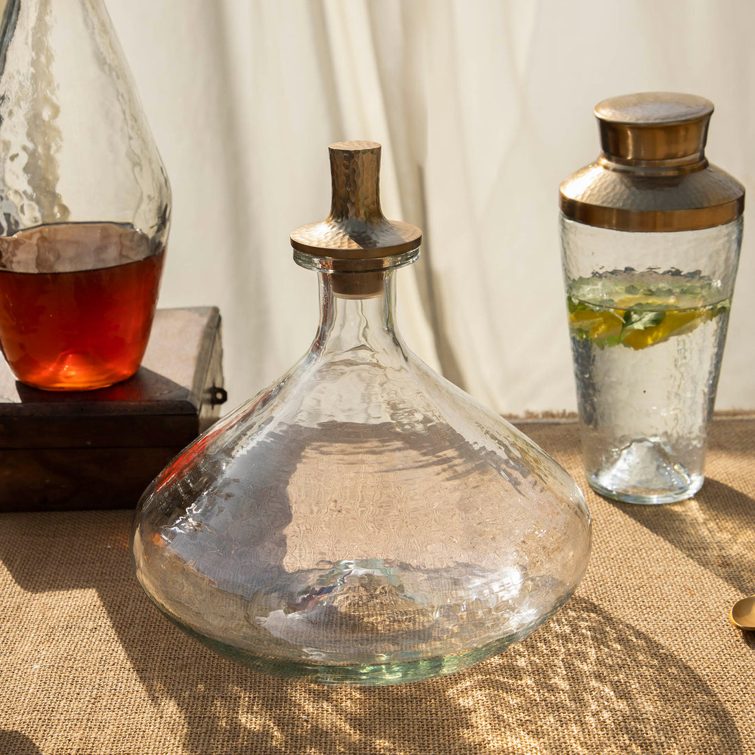 Pebbled Decanter Wide