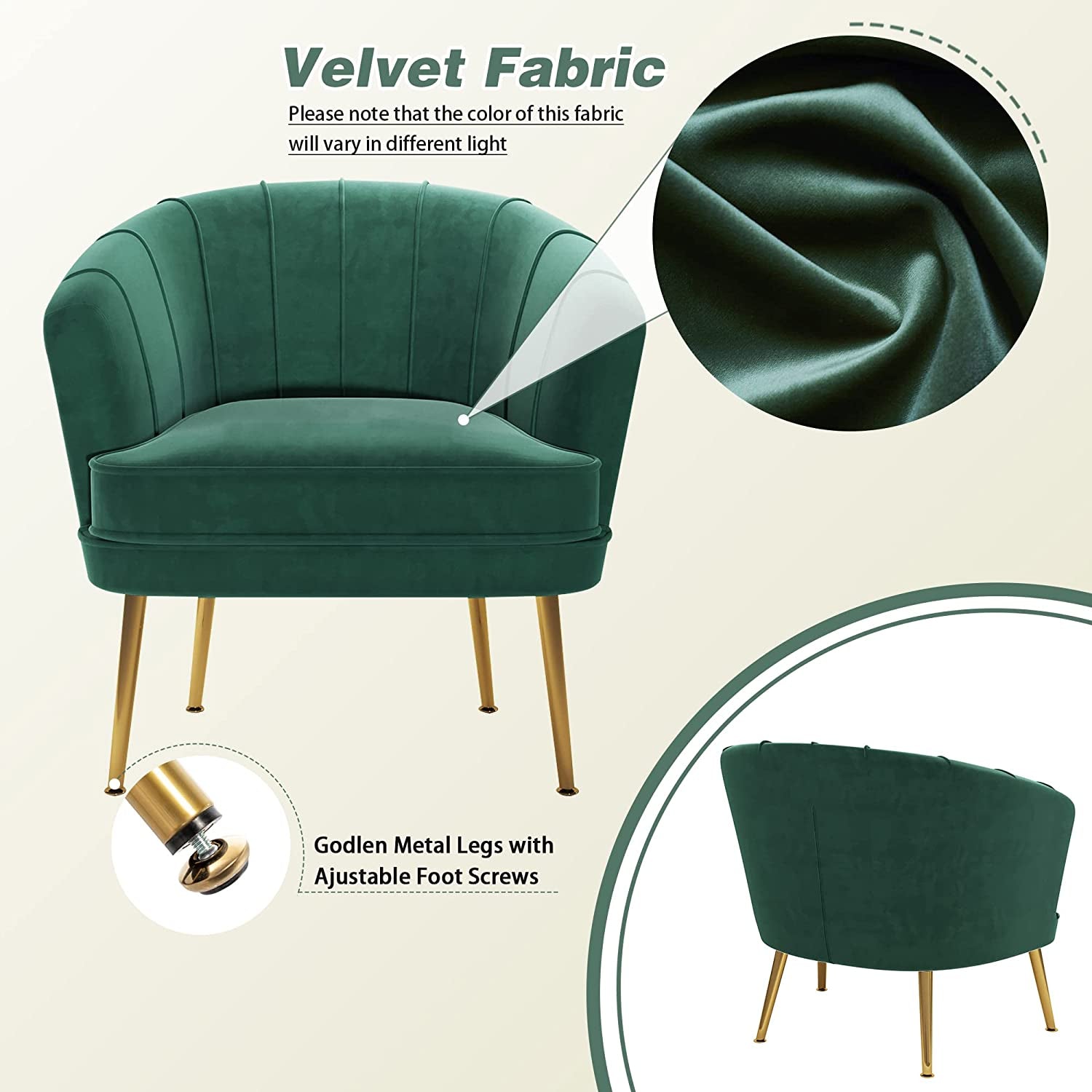 Green Velvet Accent Chair