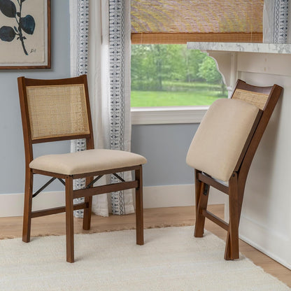 Kasi Brown Natural Rattan Cane Foldable Dining Side Chair