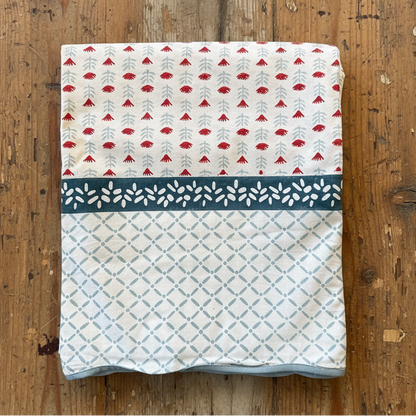 Claire Blockprint Tablecloth in Poppy - Set of 4