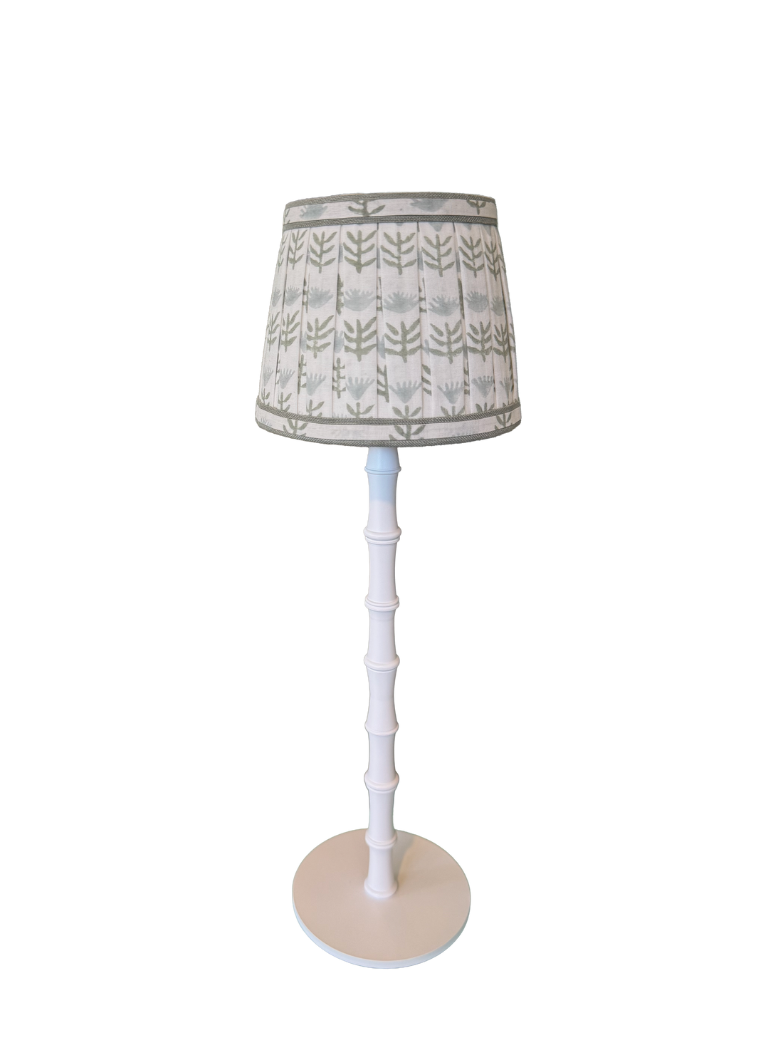 Pleated Block Print Lampshade Cover for Cordless Lamps - Claire Serene