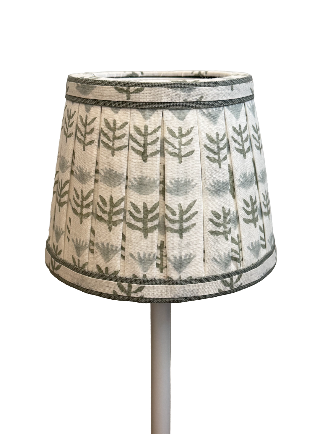 Pleated Block Print Lampshade Cover for Cordless Lamps - Claire Serene