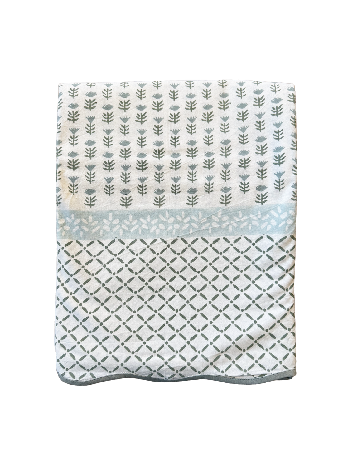 Claire Blockprint Tablecloth in Serene - Set of 4