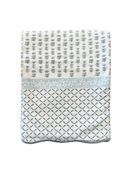 Claire Blockprint Tablecloth in Serene - Set of 4