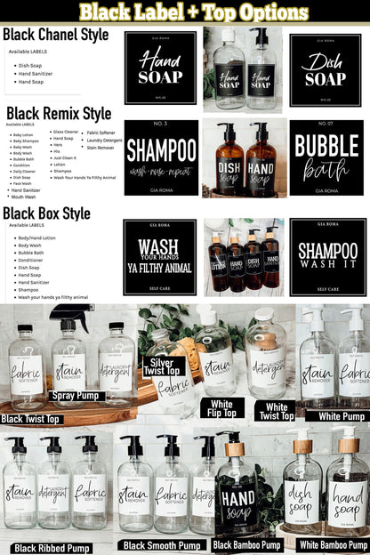 16oz Glass Bottles - Clear/White Label