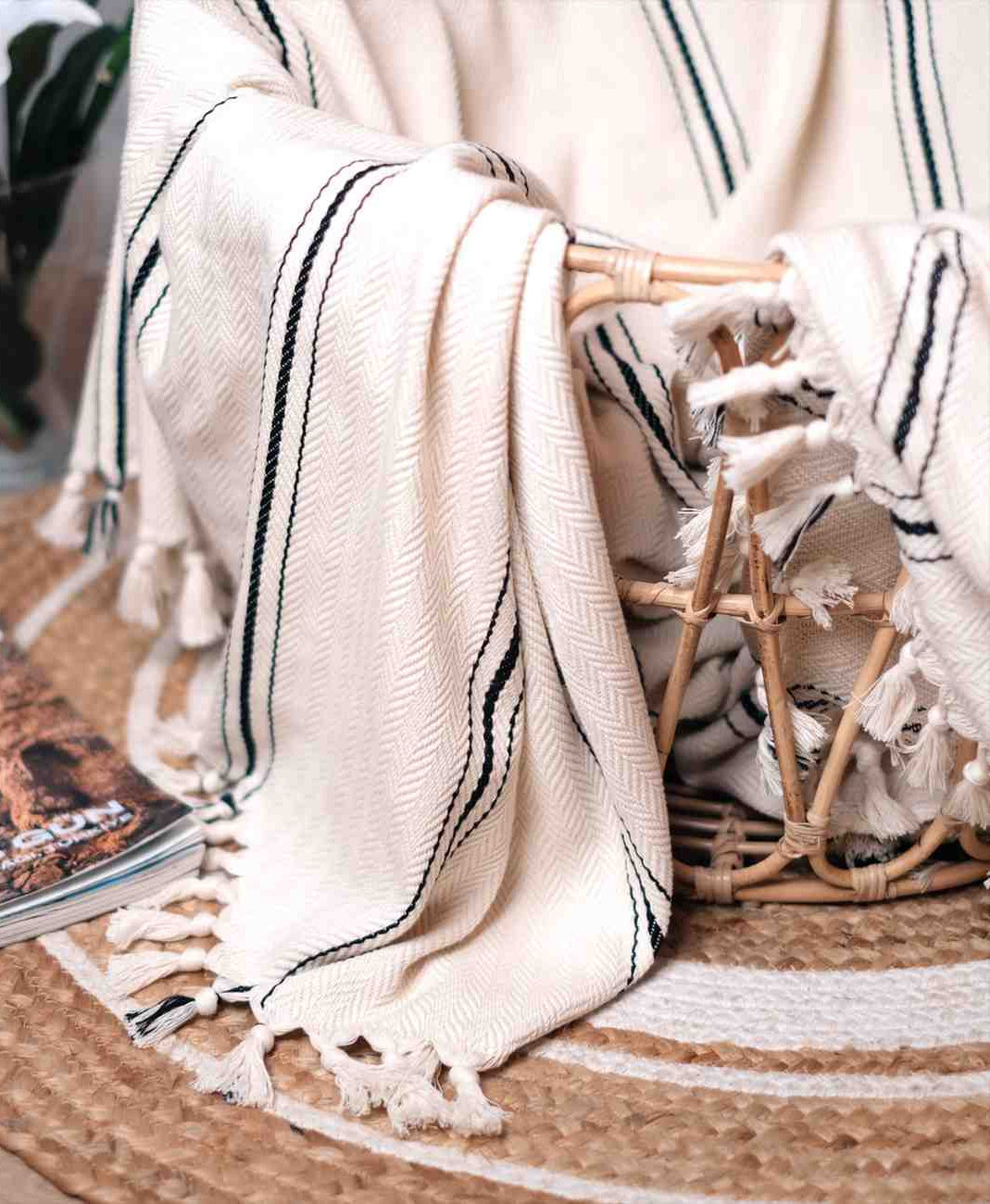 Handwoven Turkish Cotton Throw Blanket