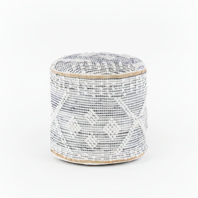 Coombabah Blue and White Cylinder Pouf
