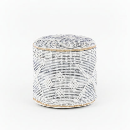 Coombabah Blue and White Cylinder Pouf