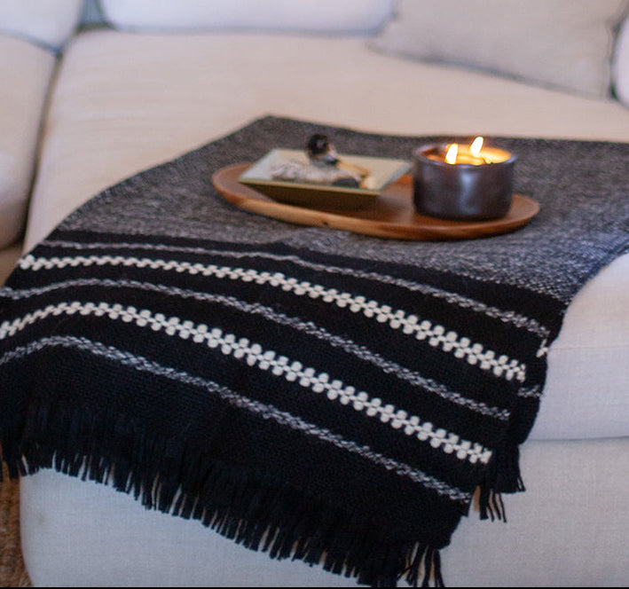 Chunky Black Cuzco Alpaca Throw
