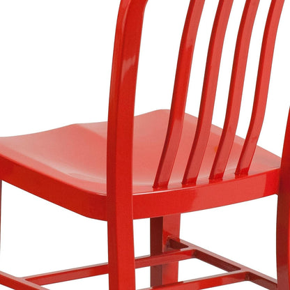 Commercial Grade Red Metal Indoor/Outdoor Dining Chair