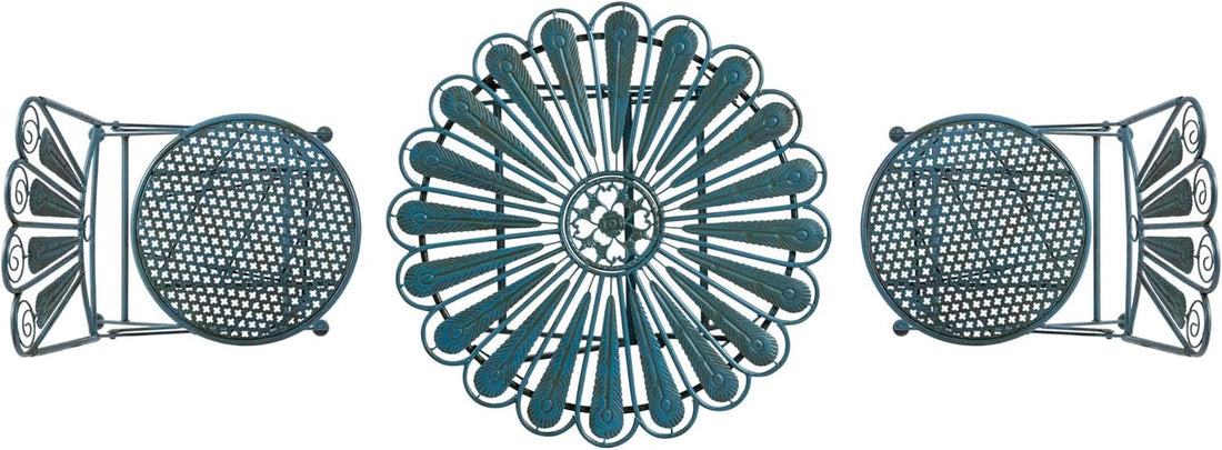 3 Piece Peacock Blue Bistro Set