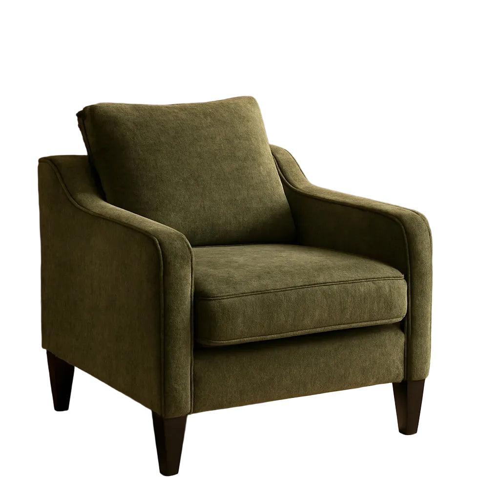 Green Chenille Armchair