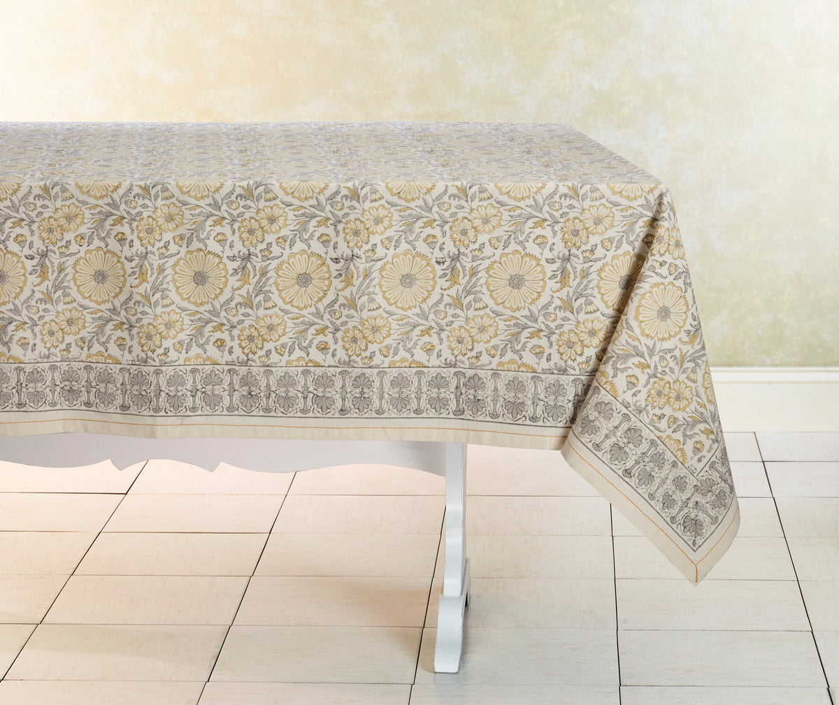 Hand Block Printed Cotton Tablecloths - Multiple Colors