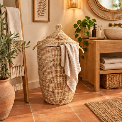 Dou Lid Storage Basket in  Monochrome Natural - Large