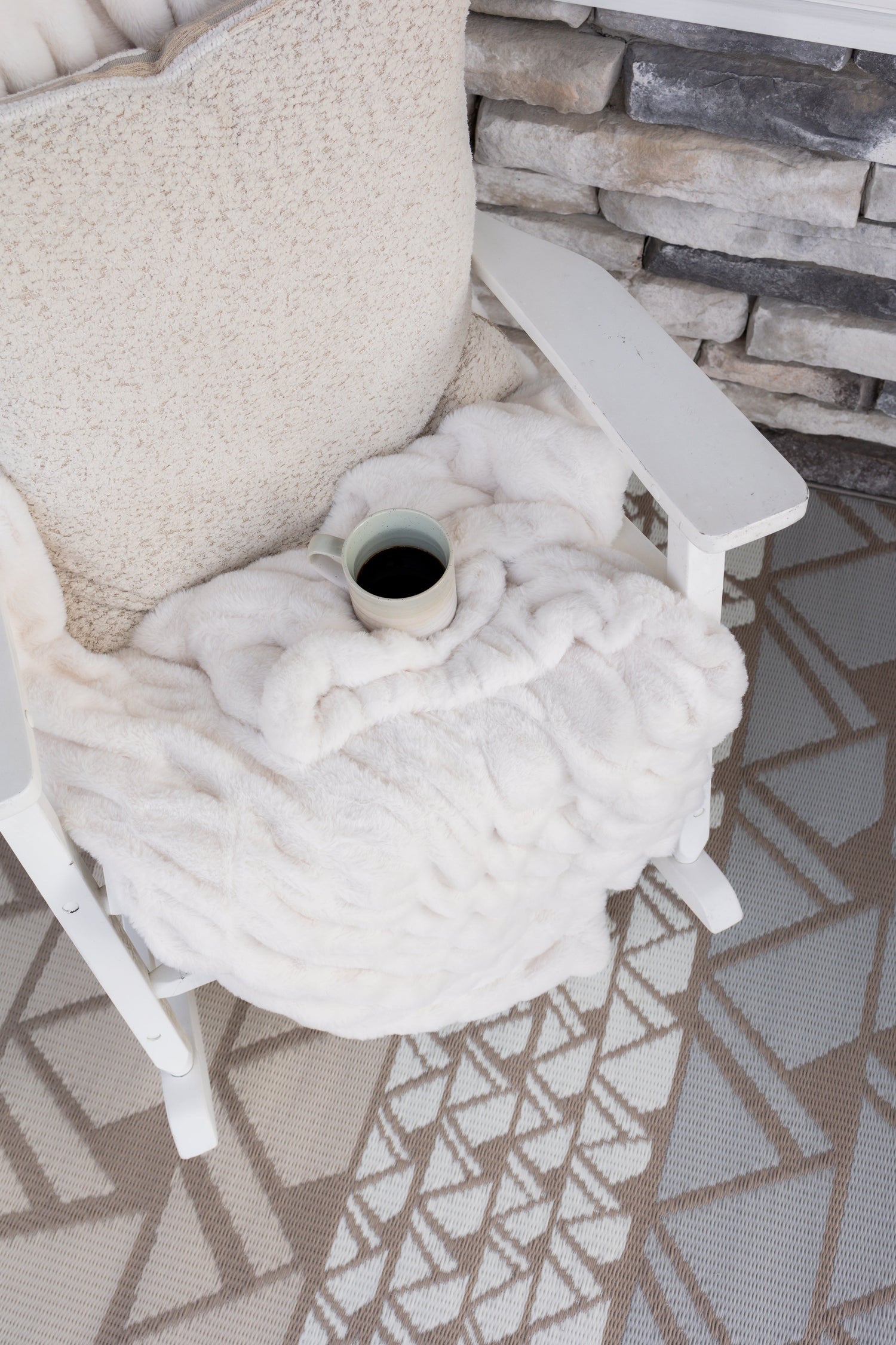 Zig Zag Grey Outdoor Mat