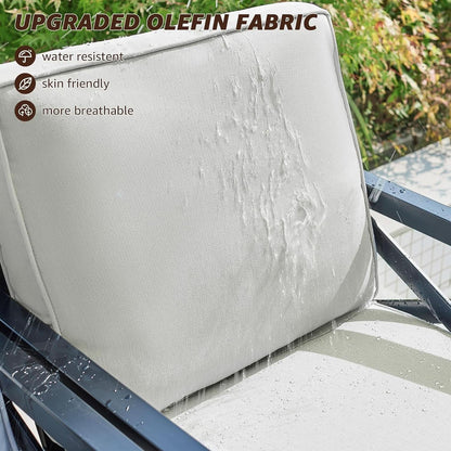 4 Piece Outdoor Metal Patio Set With Cushions
