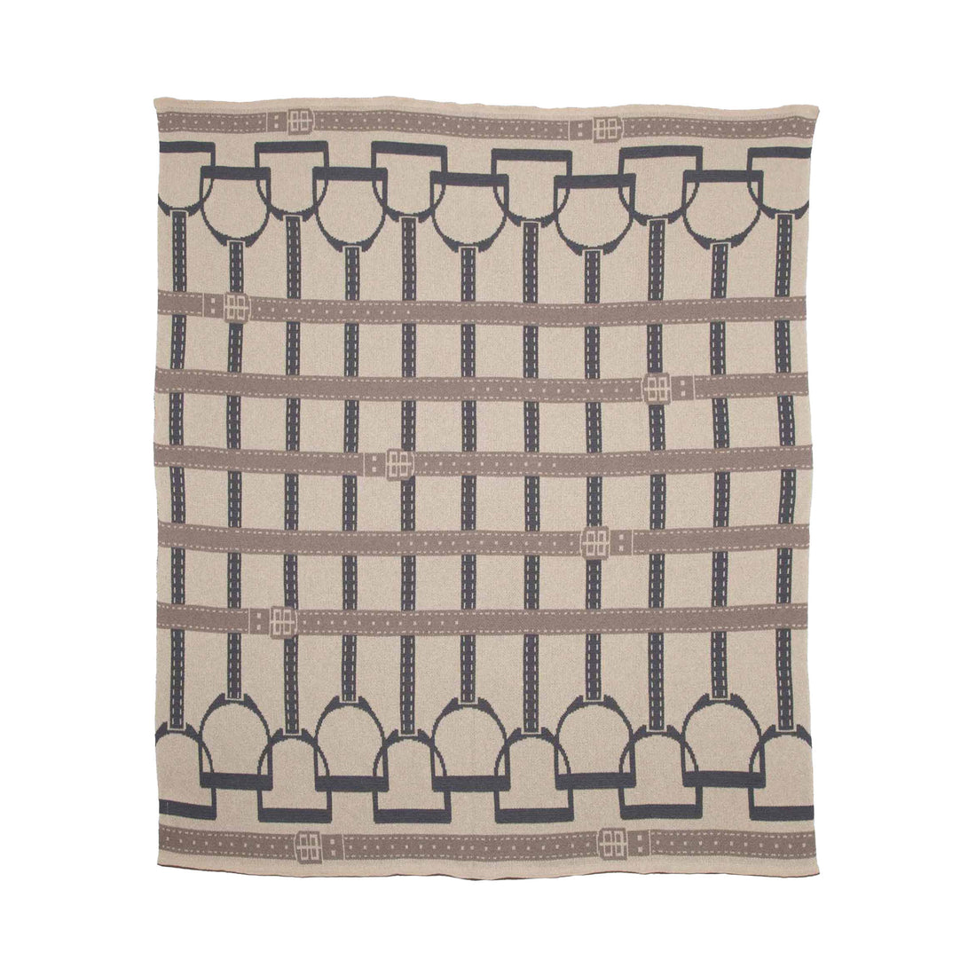 Equestrian Stirrup - Cotton Sustainable Knit Throw Blanket
