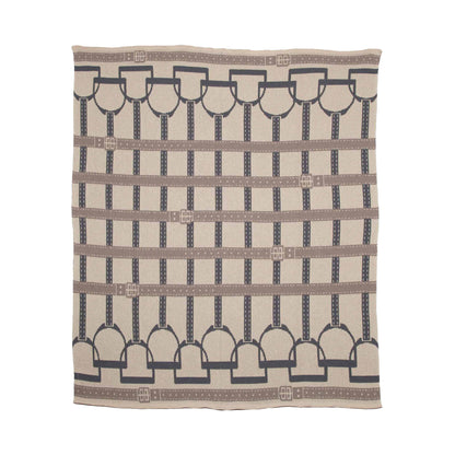 Equestrian Stirrup - Cotton Sustainable Knit Throw Blanket