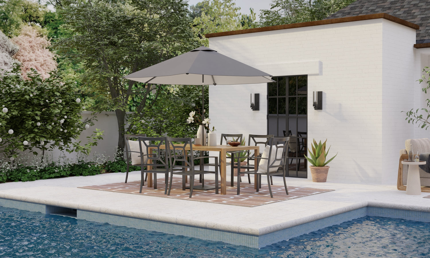 Oblong Brick Light Sienna Reversible Outdoor Mat