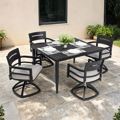 5-Piece Outdoor Aluminum Dining Set - Ember Black