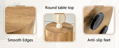 Modern Minimalist Set of Two Cylinder Coffee Tables