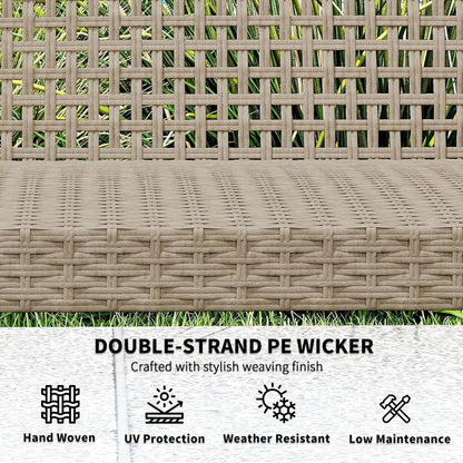 Spacious Wicker Outdoor Couch for Three