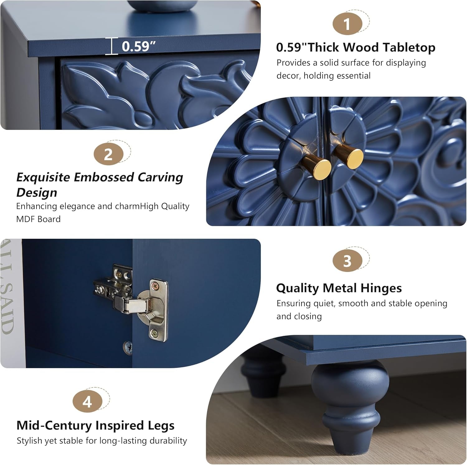 Midnight Blue Accent Cabinet