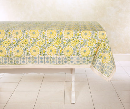 Hand Block Printed Cotton Tablecloths - Multiple Colors