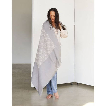 Flo Gray Textured Handloom Merino Throw