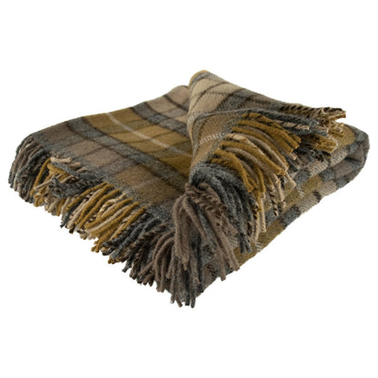 Highland Tweeds Pure New Wool  Fluffy Throw - Natural Buchanan