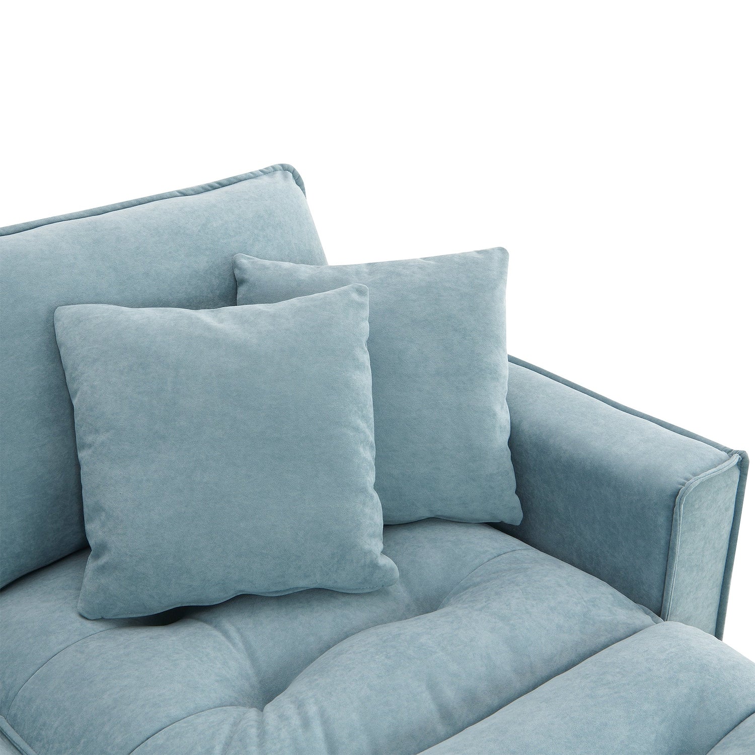 Modern Reversible Sofa Sectional in Sky Blue