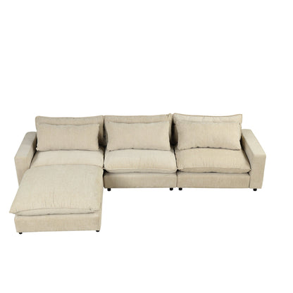 Chenille Upholstered Cloud Sofa Modular Sectional - Beige