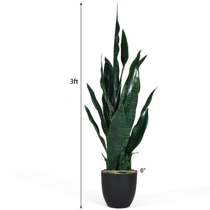 35.5 Inch Indoor-Outdoor Artificial Snake Plant