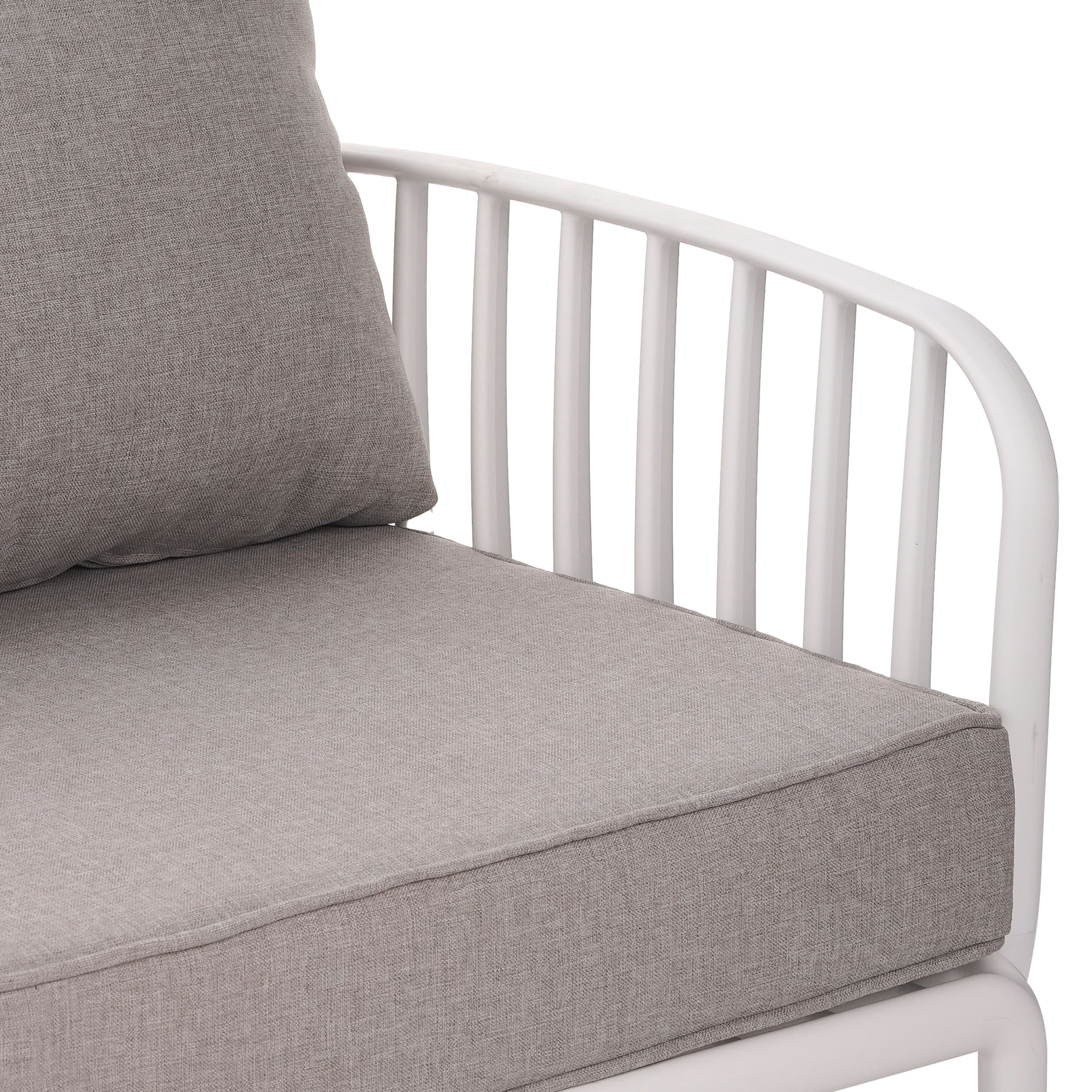 3 Piece Patio Conversation Set - White &amp; Gray