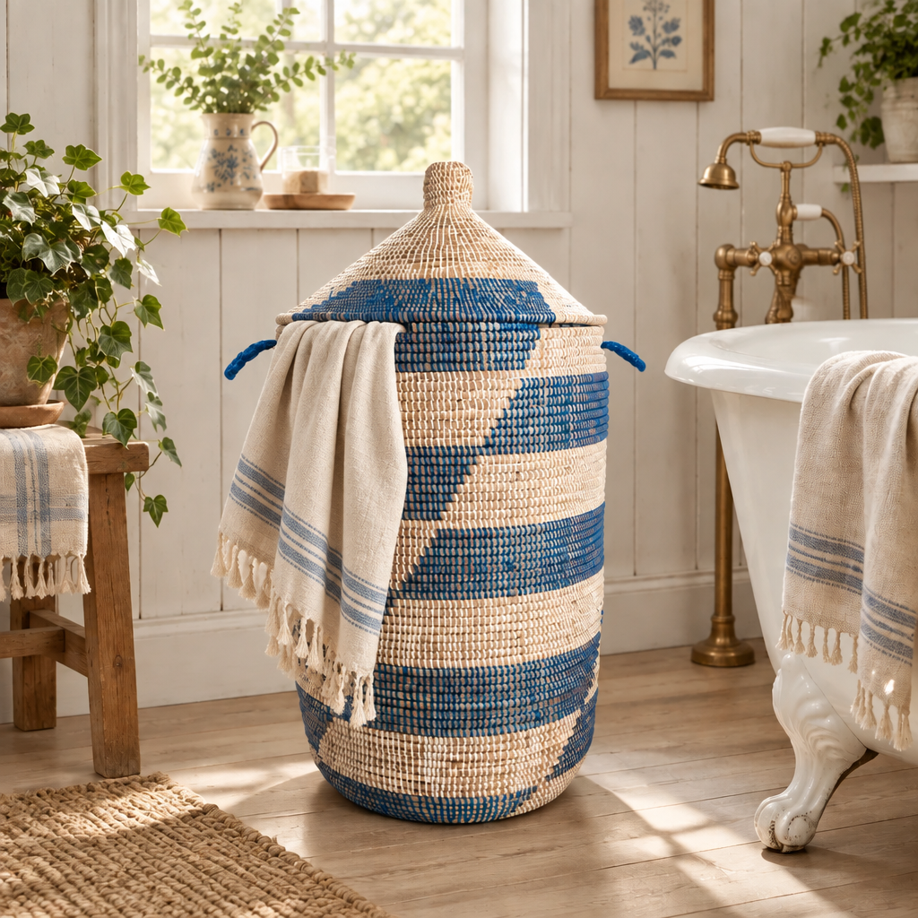 Large Storage Basket - Blue Stripe