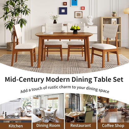 Solid Wood Dining Set For Small Spaces  - 5 Pc Set