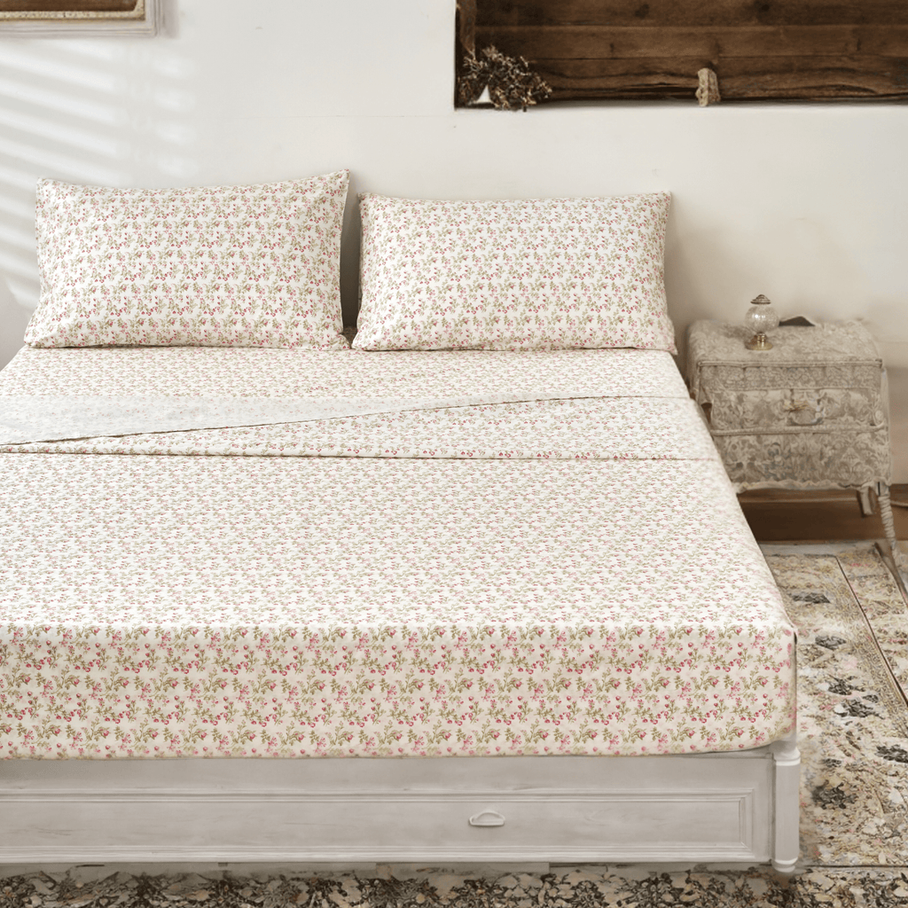 100% Cotton Coquette Sheet Set - Dainty Floral