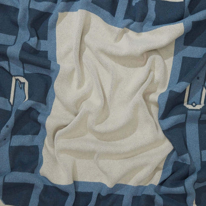 Equestrian Lattice - Cotton Sustainable Knit Throw Blanket