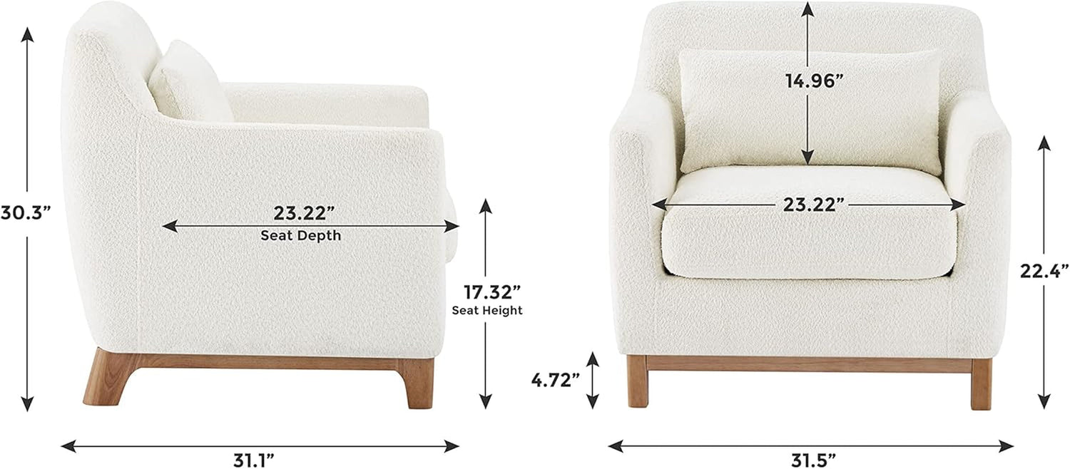 Luxurious Sherpa Oversized Accent Chair Camel Plush