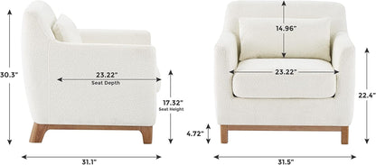 Luxurious Sherpa Oversized Accent Chair Camel Plush