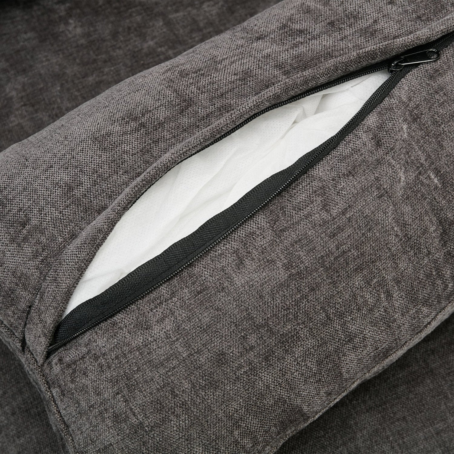 Cozy Upholstered Oversized 3-Seater Cloud Sofa in Dark Gray