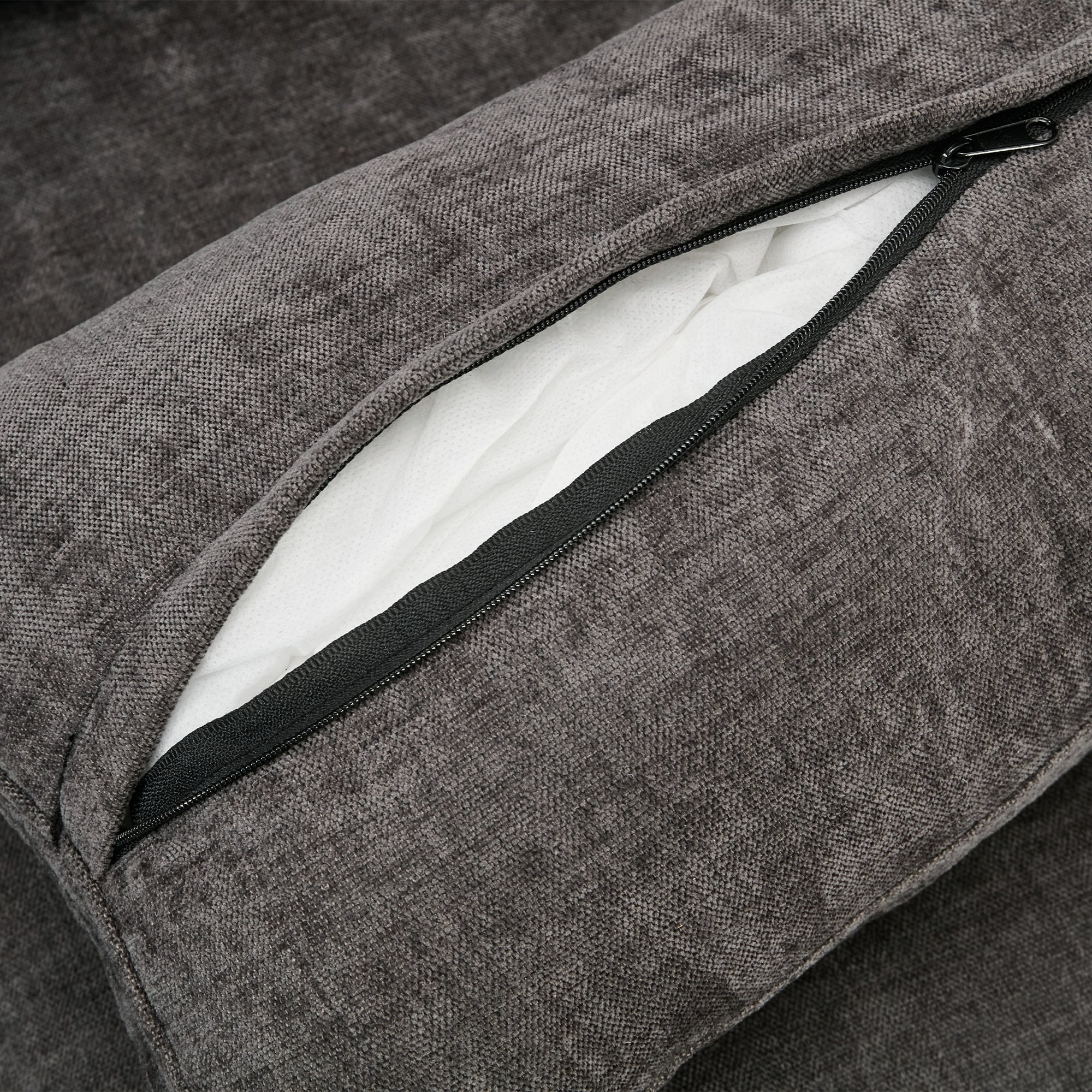 Cozy Upholstered Oversized 3-Seater Cloud Sofa in Dark Gray