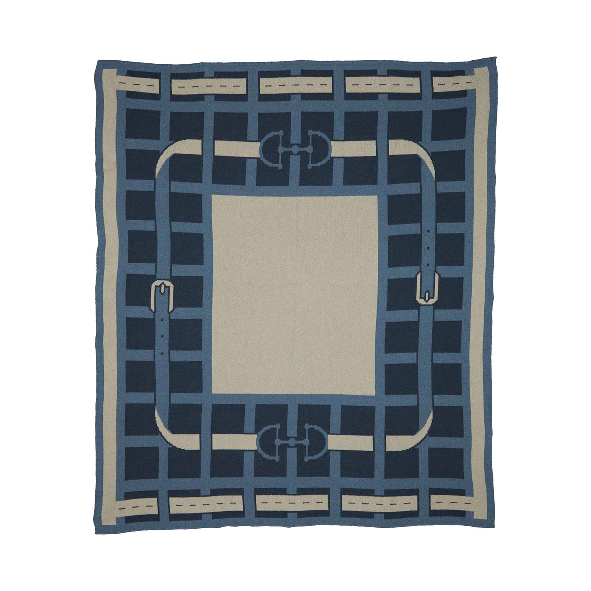 Equestrian Lattice - Cotton Sustainable Knit Throw Blanket