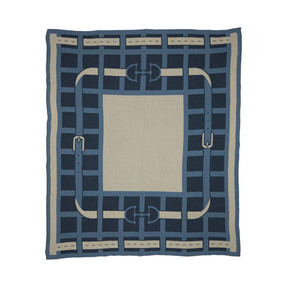 Equestrian Lattice - Cotton Sustainable Knit Throw Blanket
