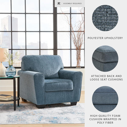 Upholstered Accent Chair In Sky Blue