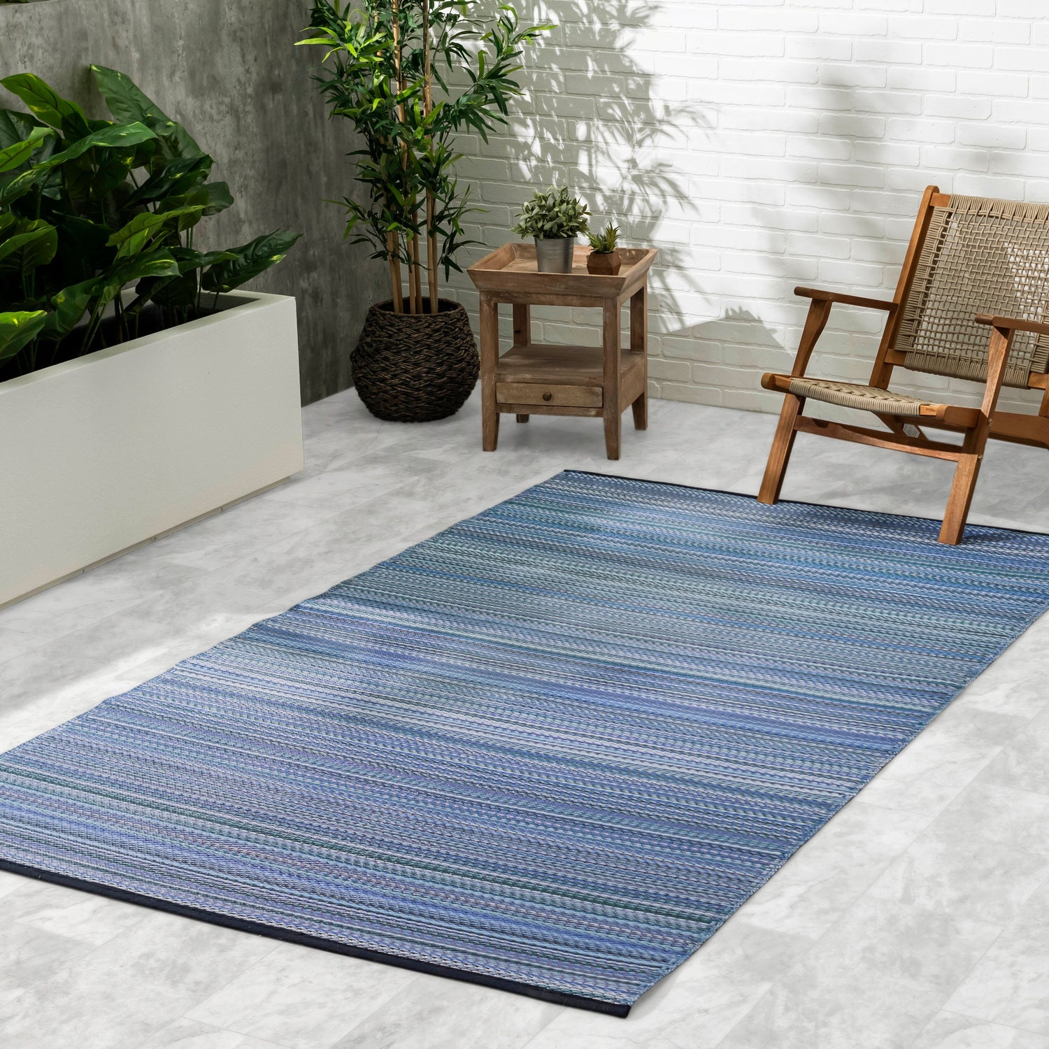 Cancun - Indigo Outdoor Rug for Patio