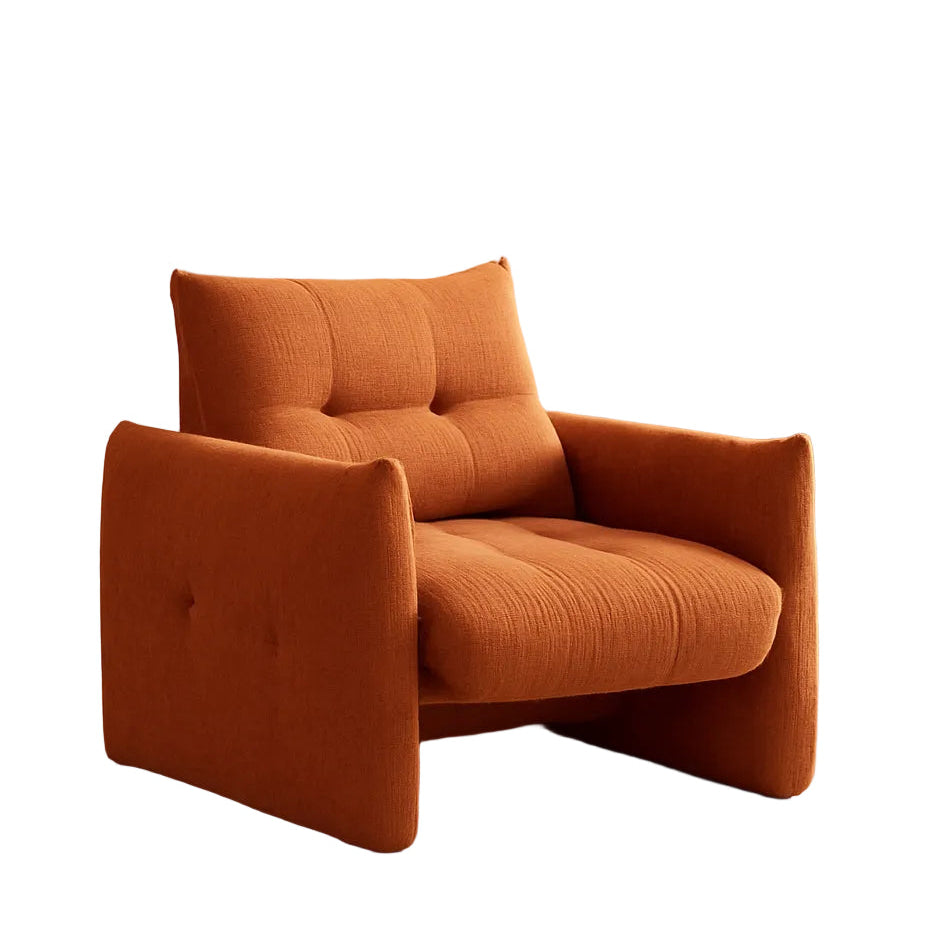 Sherpa Upholstered Arm Chair in Burnt Orange