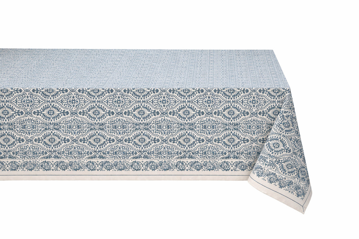 Hand Block Printed Cotton Tablecloths - Multiple Colors